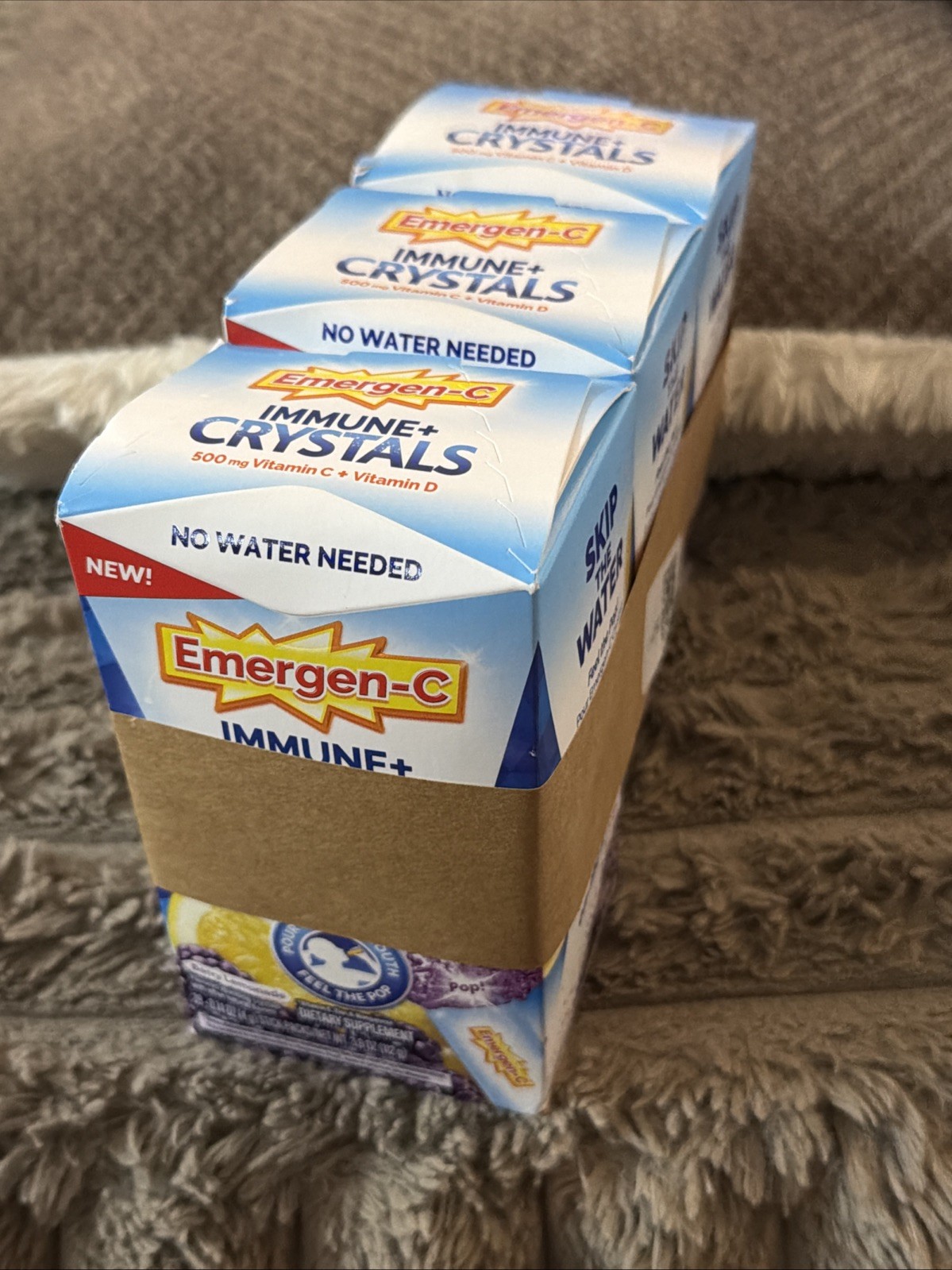 3 Boxes Emergen-C Immune Support Crystals Vit C & D 28 Pk Berry Lemonade 12/27