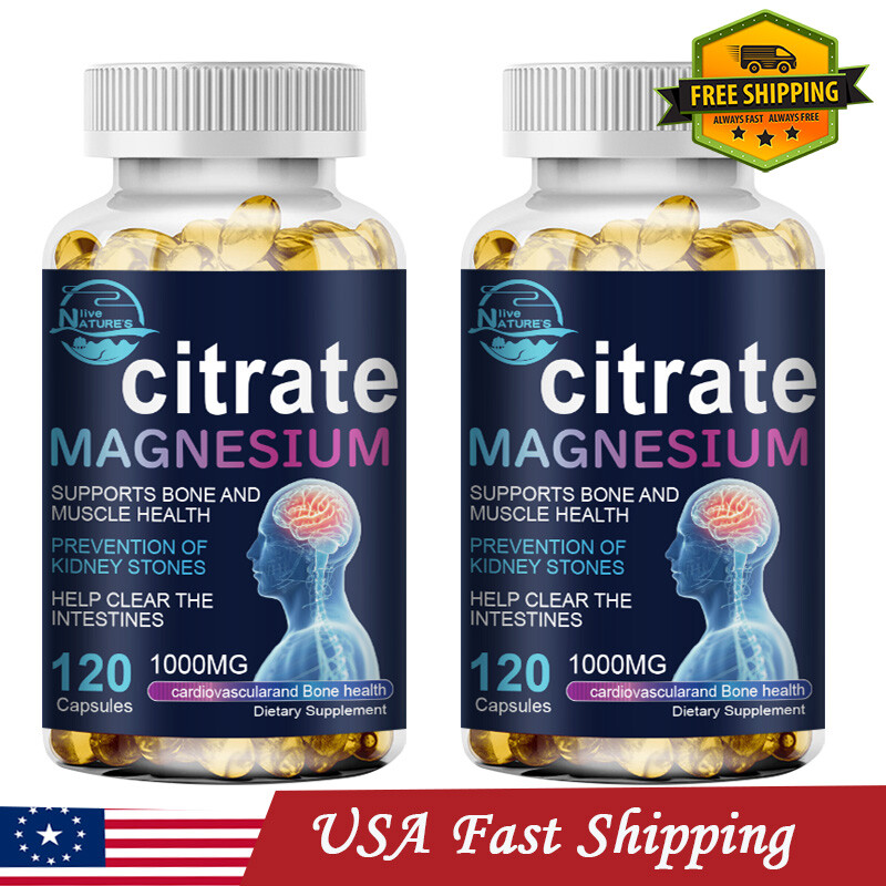 Magnesium Citrate 1000mg Capsules Super Strong Effective Vegan Capsules 240Pills