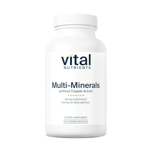 Vital Nutrients Multi-Minerals Citrate/Malate No Copper Iron Vegan 120 Capsules