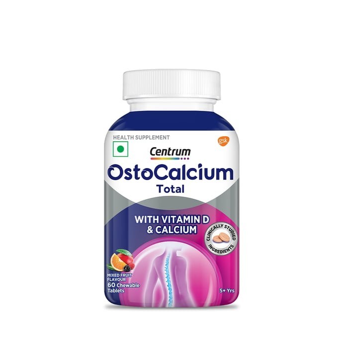 Centrum OstoCalcium Total Chewable 60 Tablets Strong Bone, Joint & Muscle Health