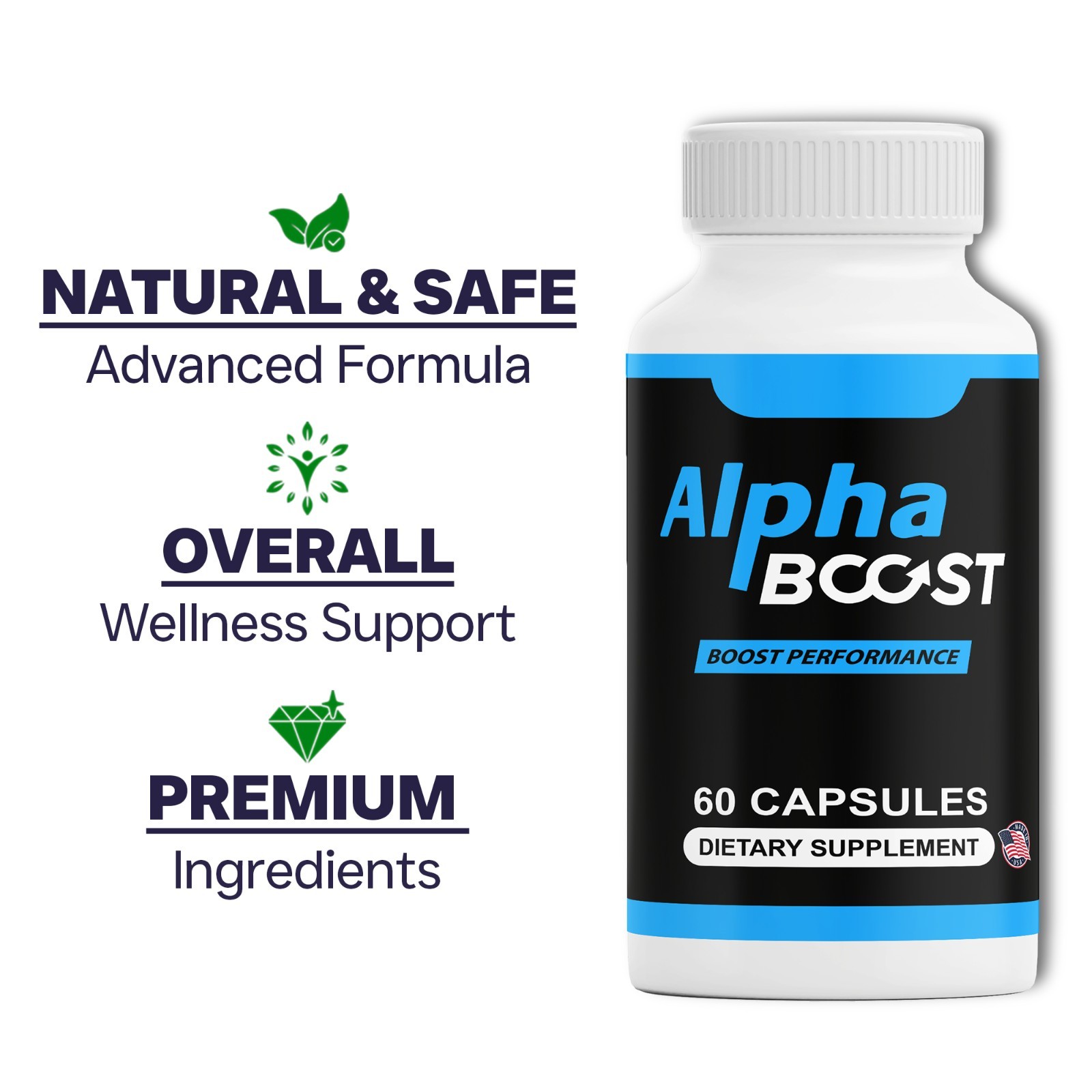 ( 6 Pack ) Alpha Boost Advanced Supplement for Men with Natural Ingredients