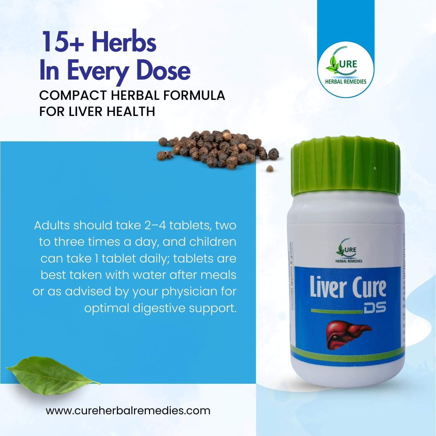 2 X Liver Cure DS – Herbal Liver Health & Natural Detox Supplement – 170 Tablet