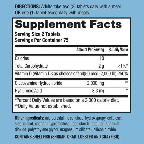 Schiff Glucosamine Tablets with Plus Vitamin D3 and Hyaluronic Acid 150 Ct 3PK