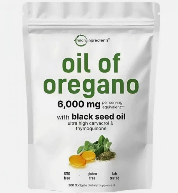 2 in 1 Oil of Oregano & Black Seed Softgels Count with Carvacrol,Immune Supports