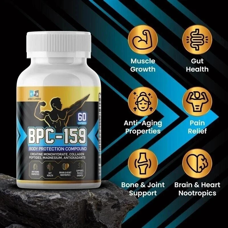 Peptide Capsules with Creatine, Collagen, and Magnesium, Gluten-Free, 60Capsule