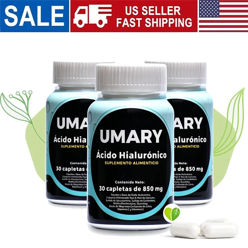 3 bottles Hyaluronic Acid 30 Capsules 850mg Daily Health Supplement New US—
