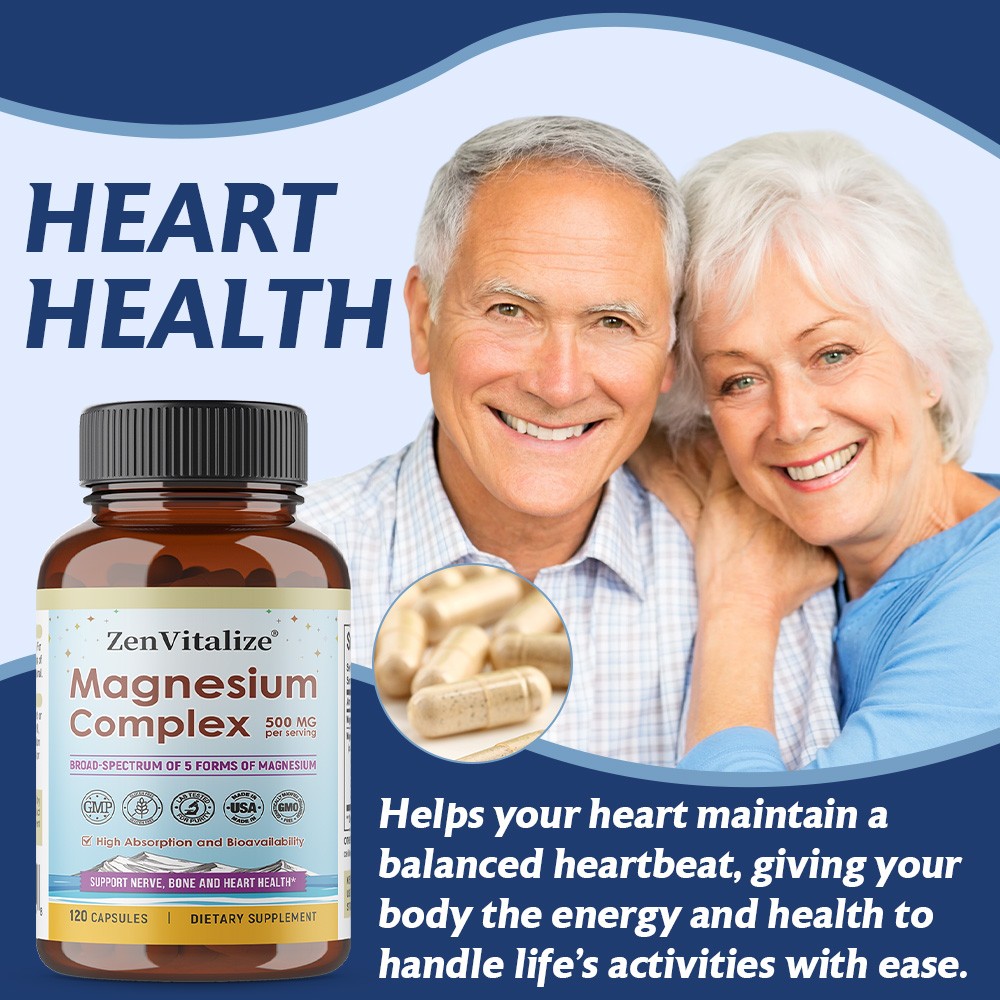 Magnesium Complex 1000mg, 5 Elemental Magnesium, Gluten Free 30/60/120 Capsules