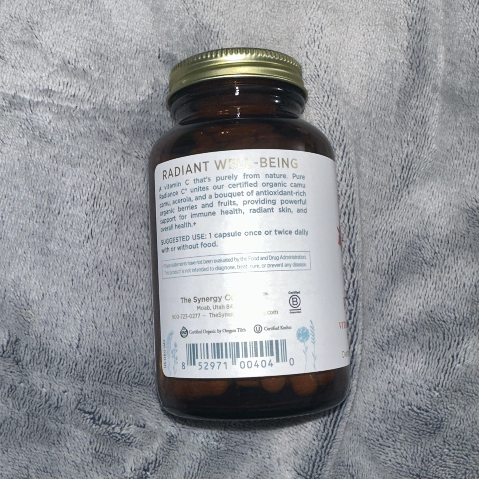 The Synergy Company Pure Radiance C 90 Veggie Caps Dairy-Free, Gluten-Free,