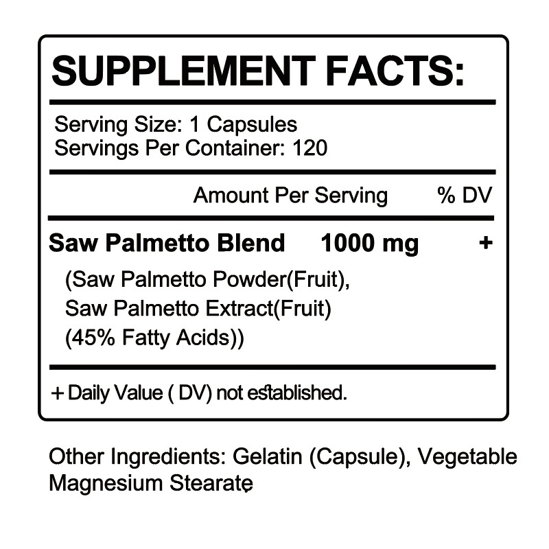 1/2/4Pack SAW PALMETTO Capsule 1000mg Prostate & Urinary Tract Health Supplement