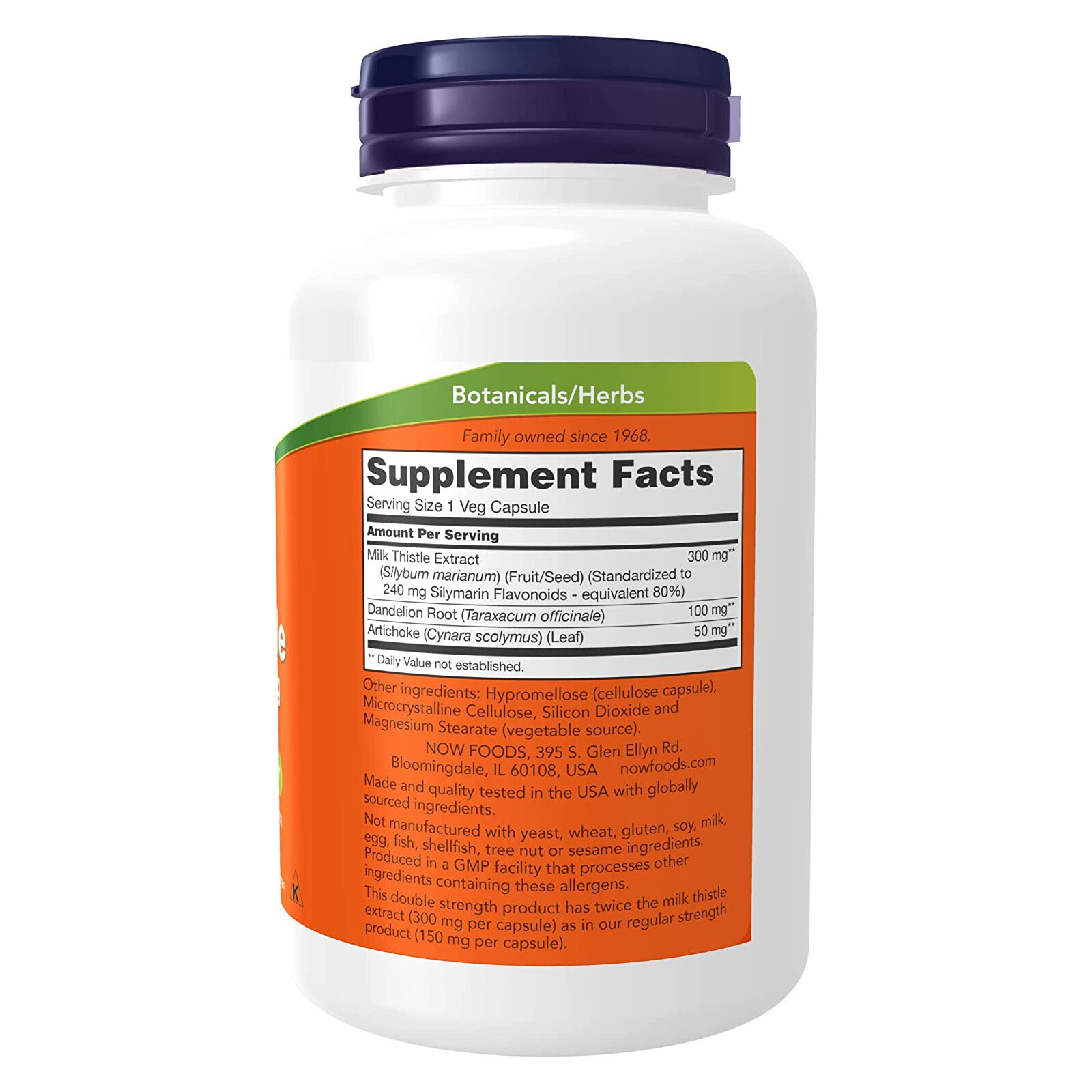 NOW FOODS Milk Thistle Extract, Double Strength 300 mg – 200 Veg Capsules