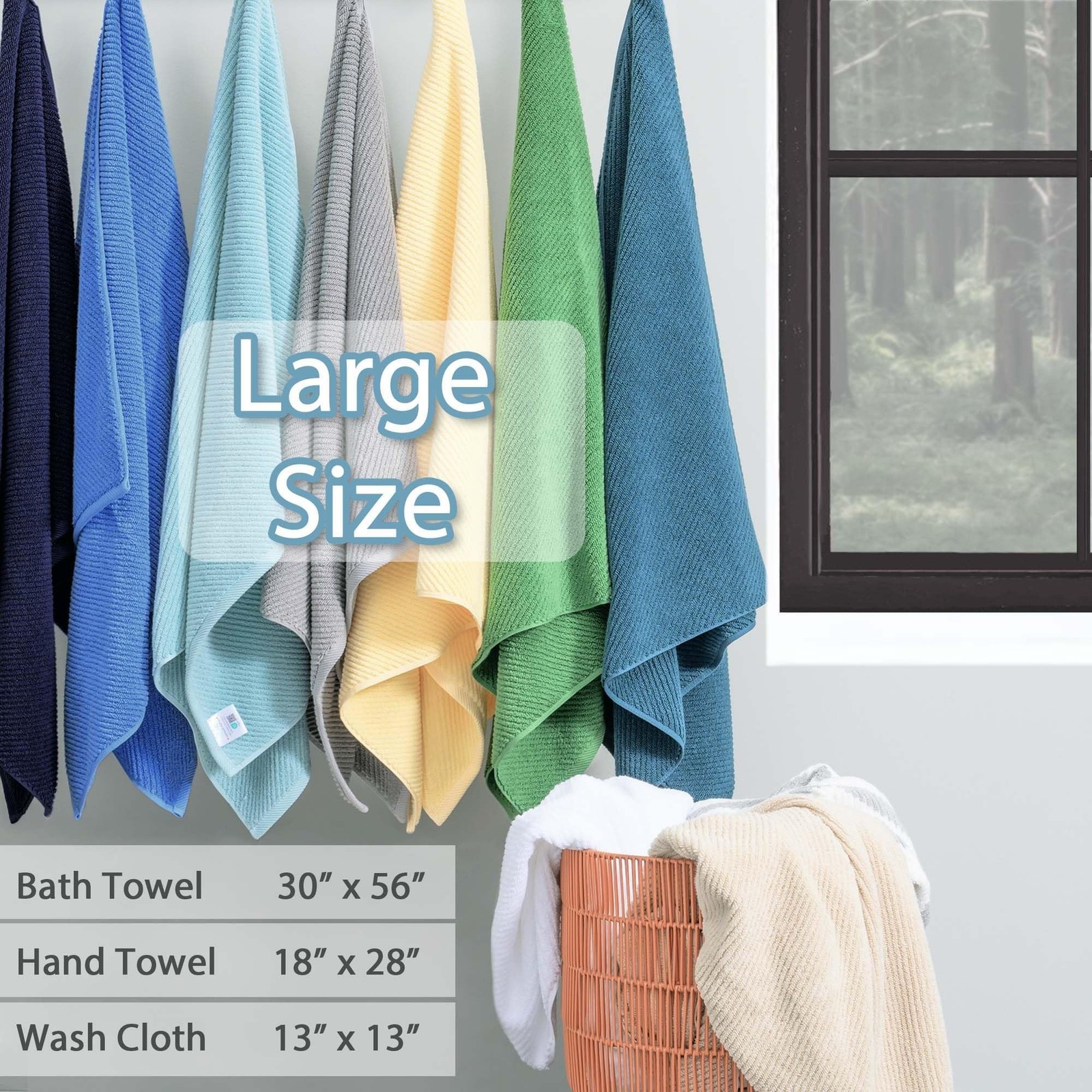 VOOVA & MOVAS Bath Towel Sets – 100% Cotton | Quick Dry | Light Weight | Thic…
