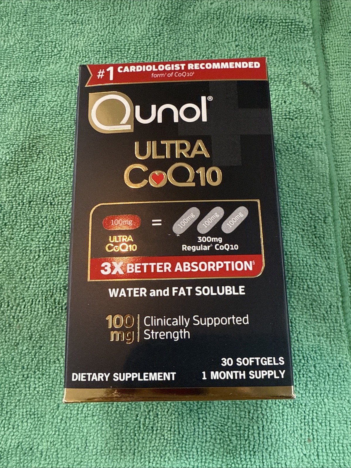 Qunol Ultra CoQ10 100mg Clinical Strength- 1 Month Supply- 30 Softgels 7/2027+
