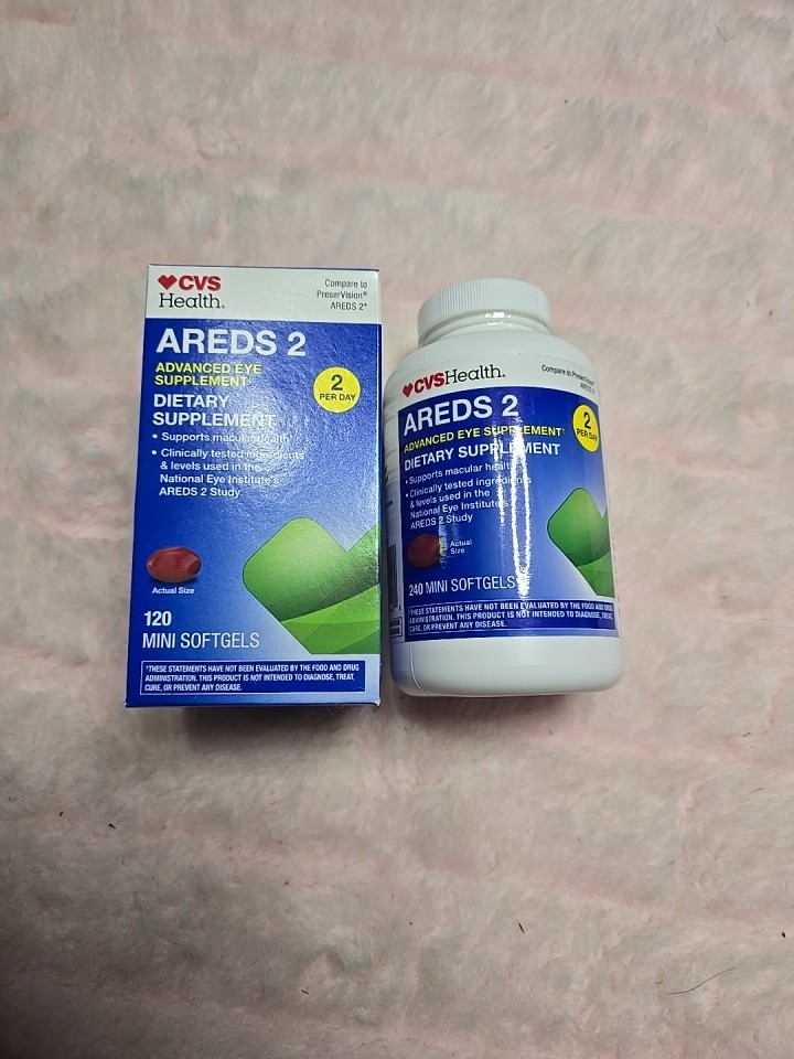 2 Pack CVS Health Vision Shield Eye Health 480 Mini Softgels Compare Areds 2