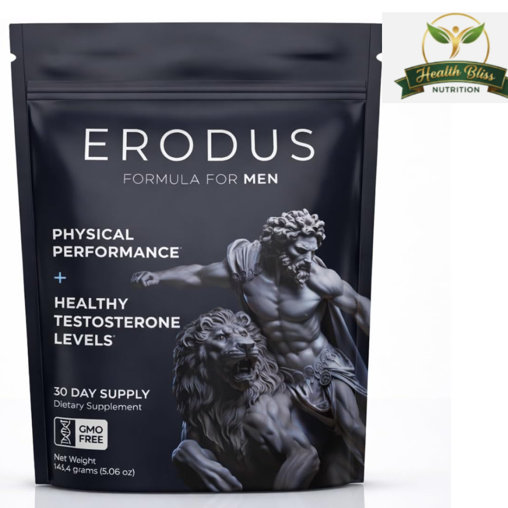ERODUS Men Herbal Supplement Powder Ashwagandha Energy Vitality Support 30 Servi