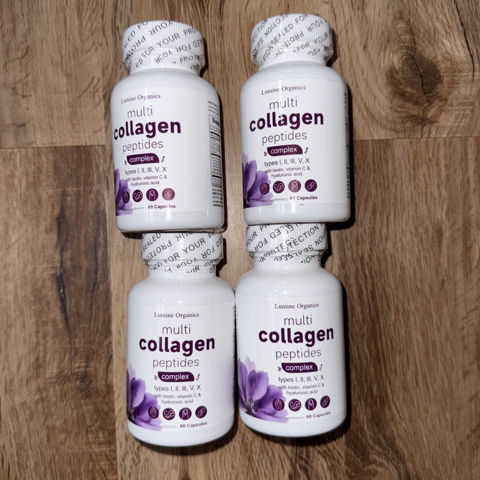 Micro Ingredients Multi Collagen Peptides – 4 bottles 60 pills each