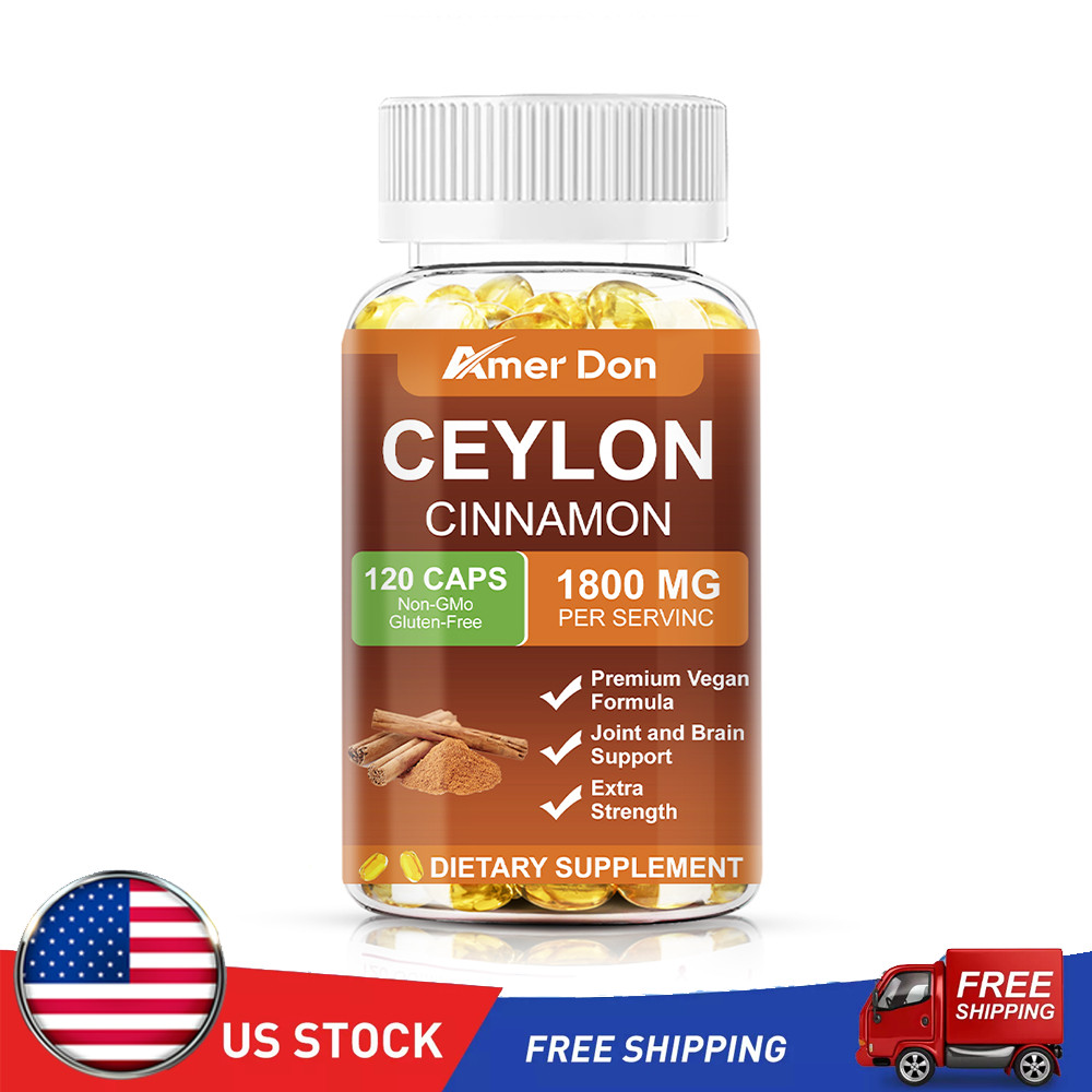 Organic Ceylon Cinnamon Softgels 1800mg High Potency Blood Sugar Support
