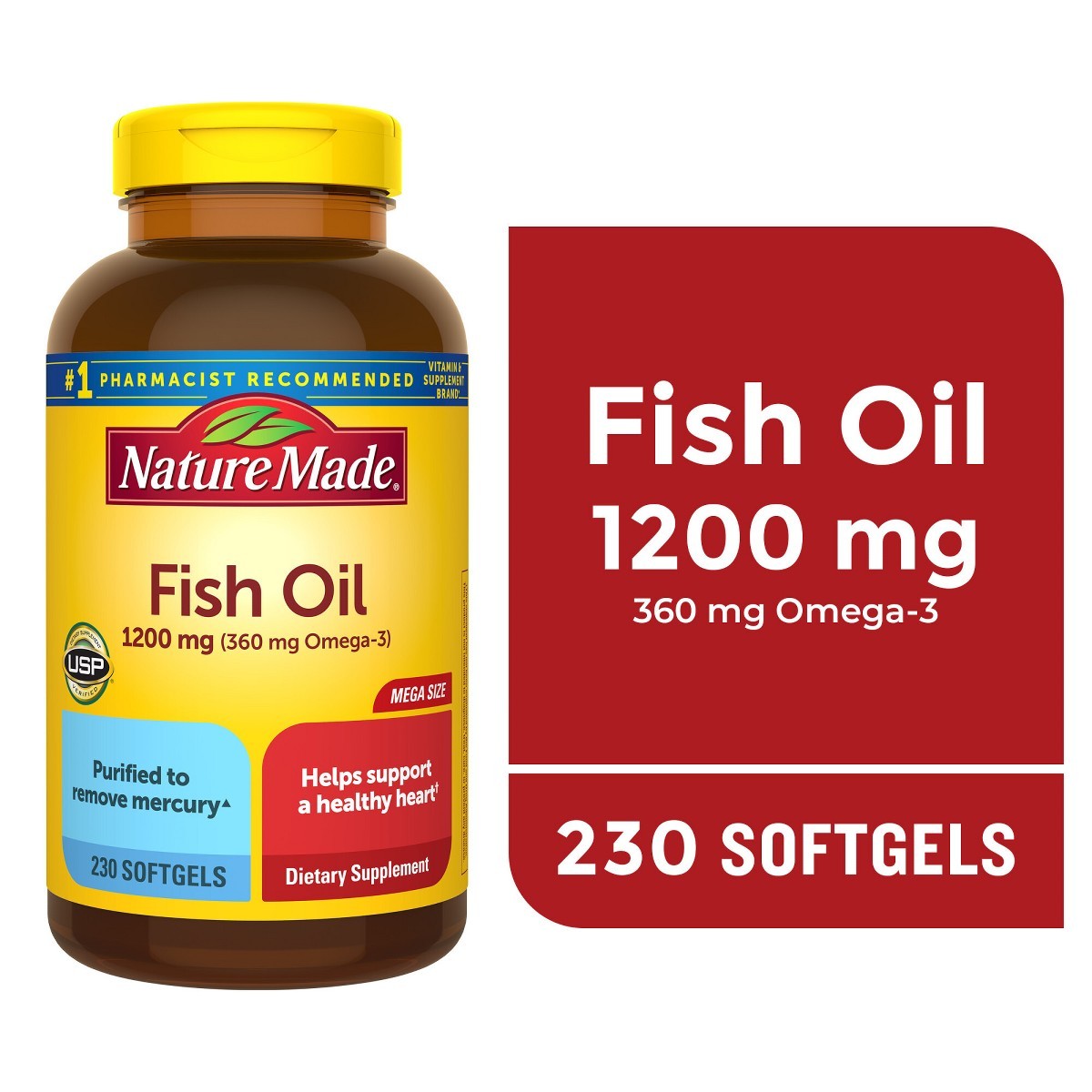 Nature Made Fish Oil Supplements 1200 mg Omega 3