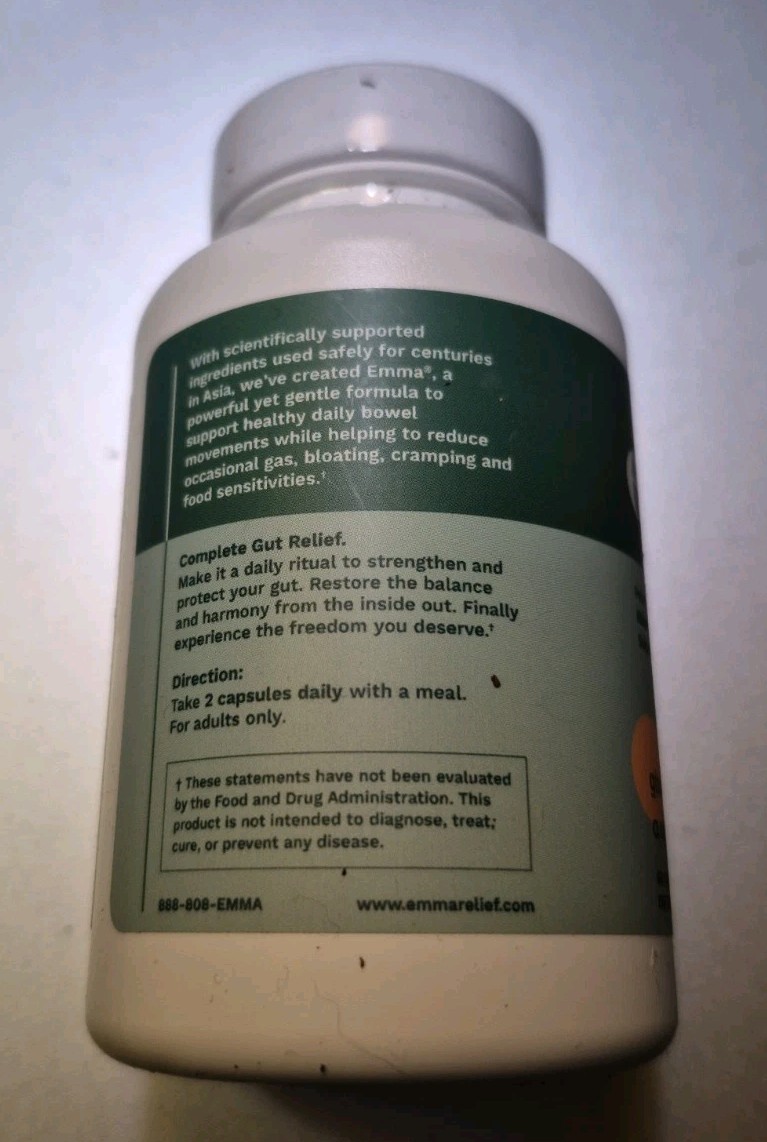 Emma Promotes Regularity Bloating & Gas Relief Supports Flatter Tummy 60 Caps