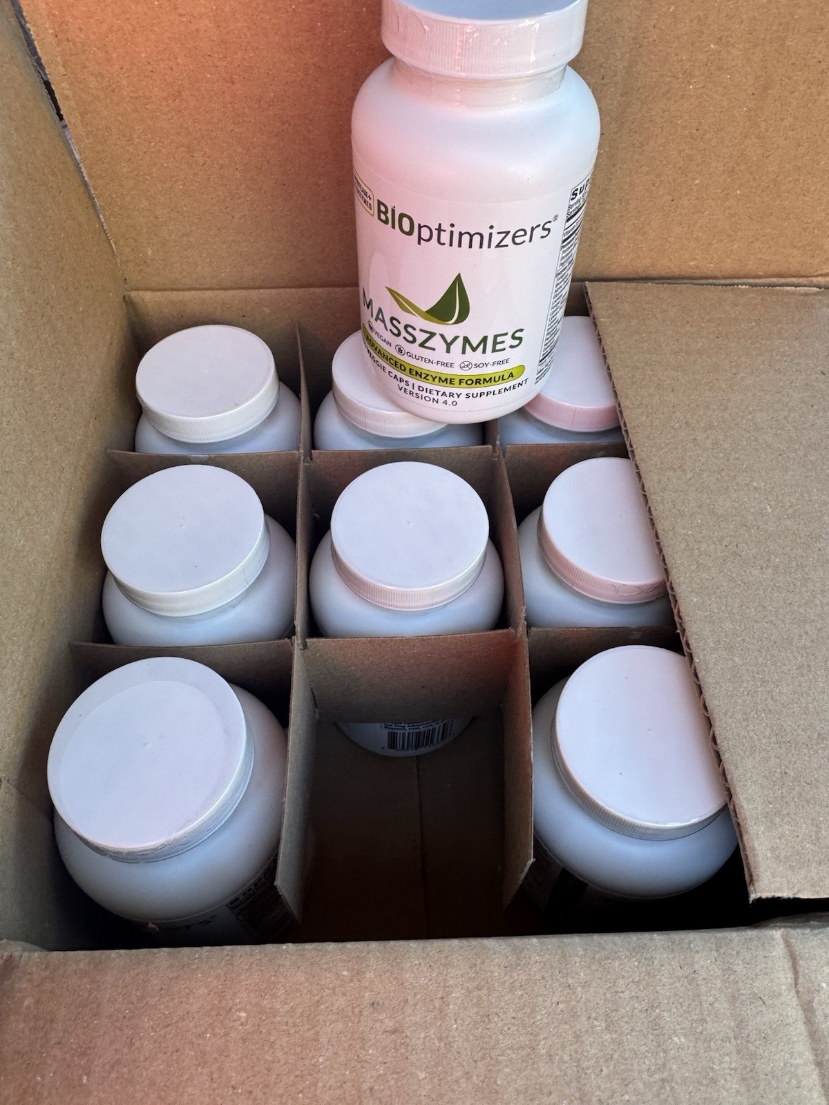 MassZymes 4.0 – Digestive Enzymes by BiOptimizers (250 Veg Caps) 12 Pack