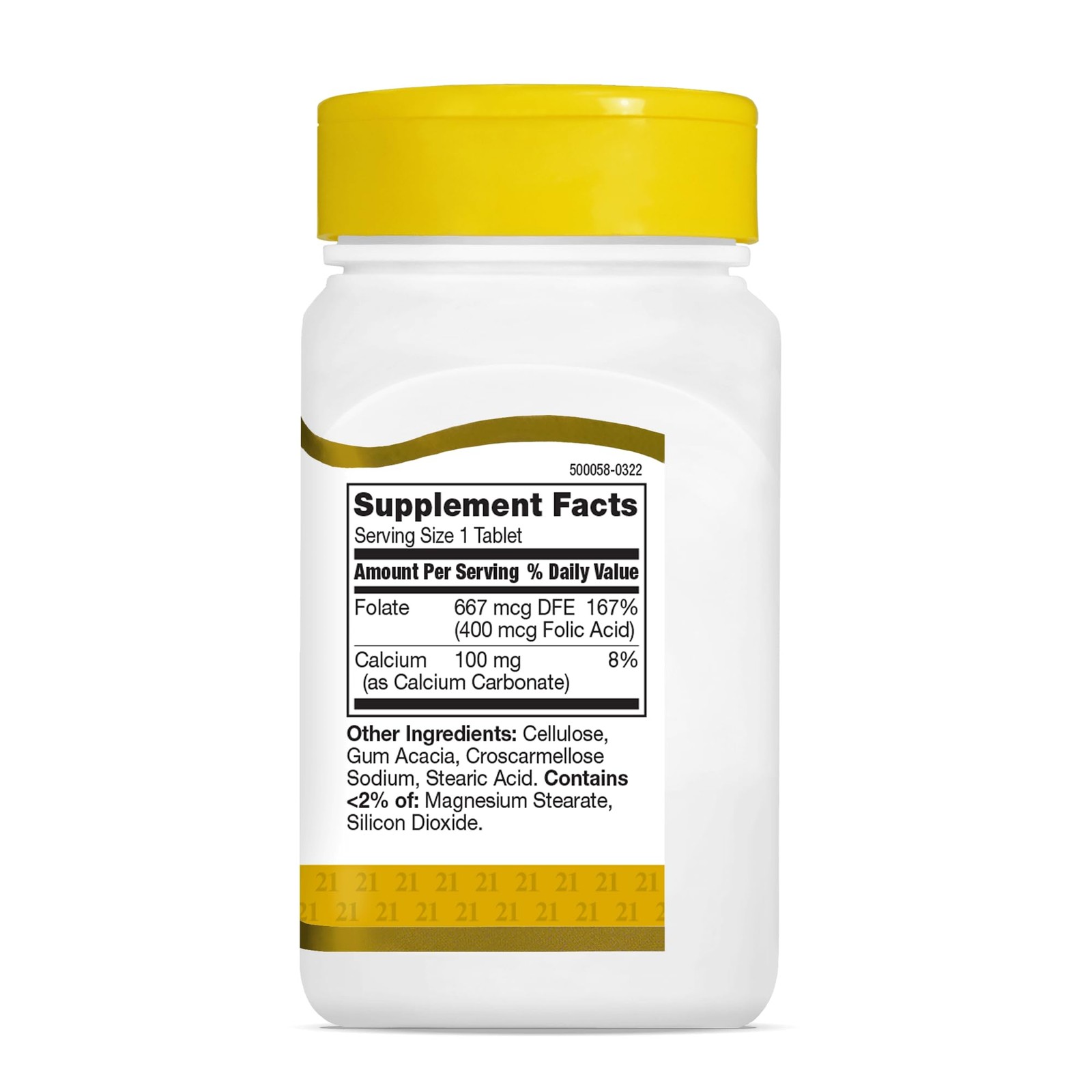 21st Century Folic Acid 400 mcg Tablets, 250 Count 250 (Pack of 1)