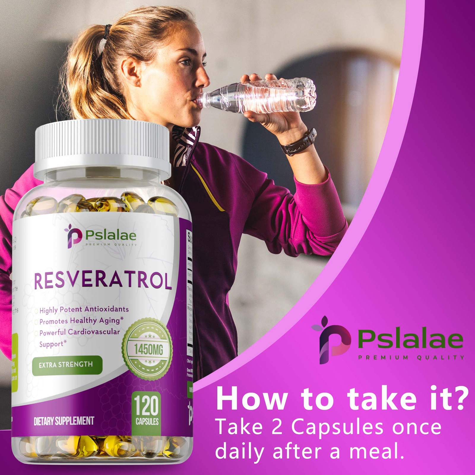 Resveratrol Capsules 1450mg – Natural Antioxidant, Anti Aging, Anti Inflammatory