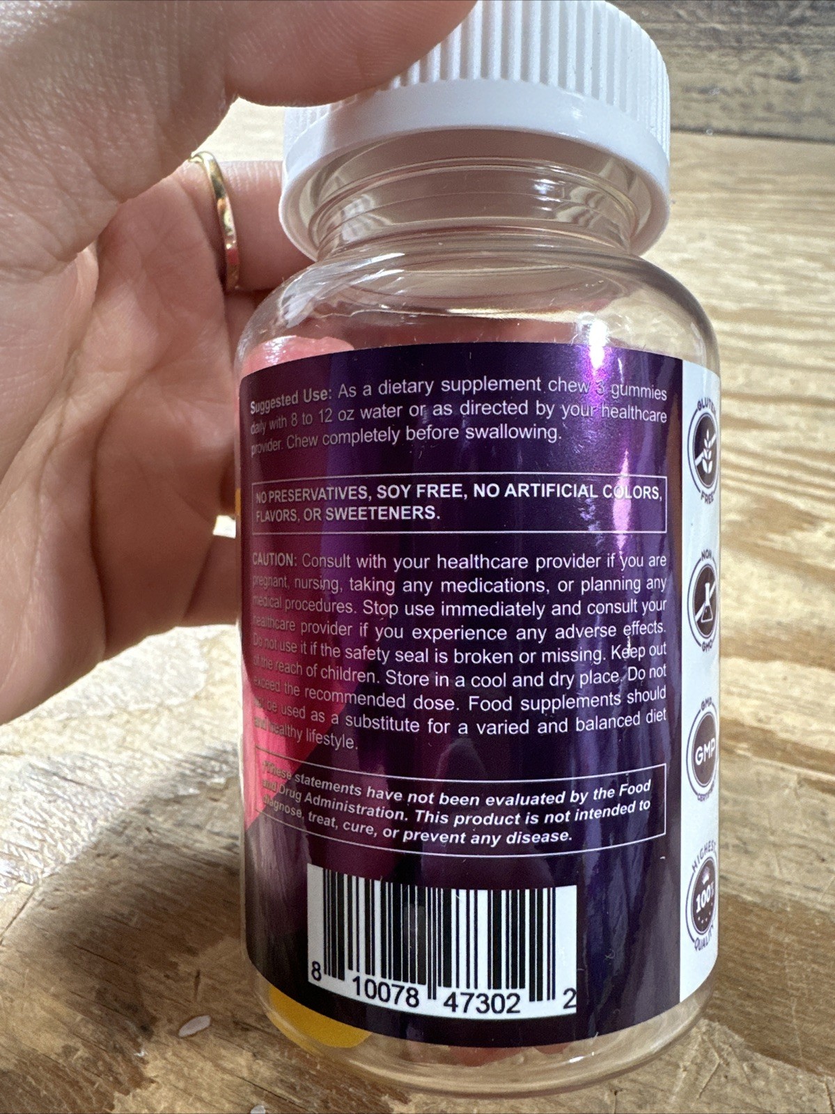 Fiber Gummies, Extra Strength, Natural Blackberry, Peach, & Strawberry, 7G, 60ct