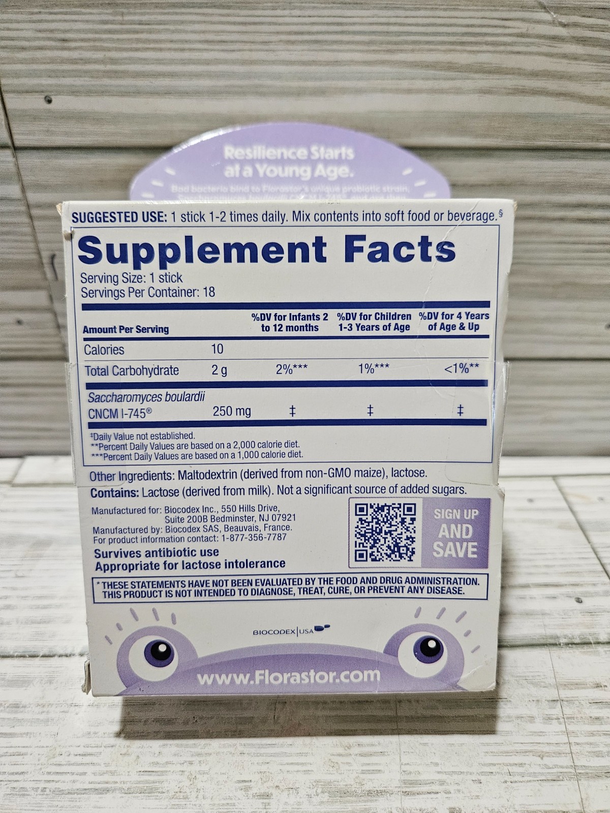Florastor Baby Dual Action Probiotic Supplement 18 Sticks 2/2027