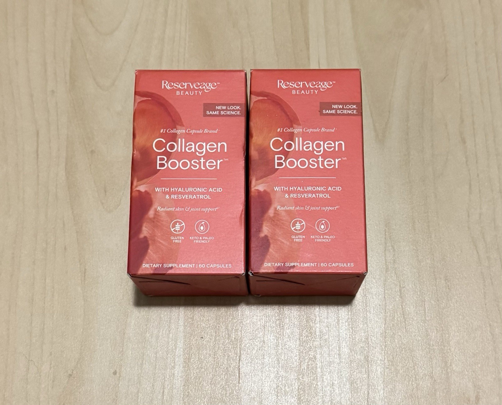 New 2-Pack Reserveage Beauty Collagen Booster W Hyaluronic Acid Exp.02/2027