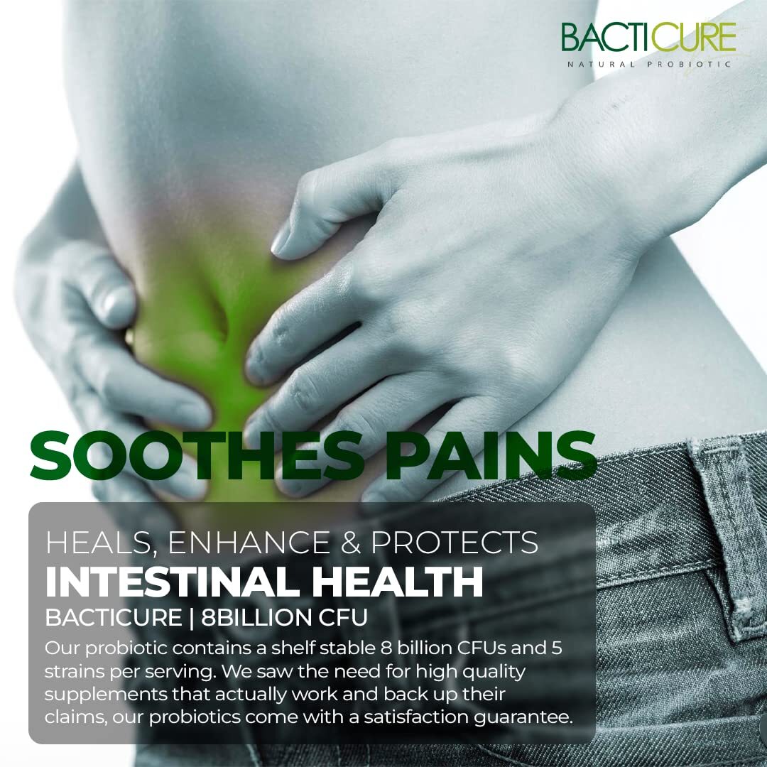 Bacticure, Natural Product, Set of 3 Bottles, Total per Bottle 60 Capsules, Immu