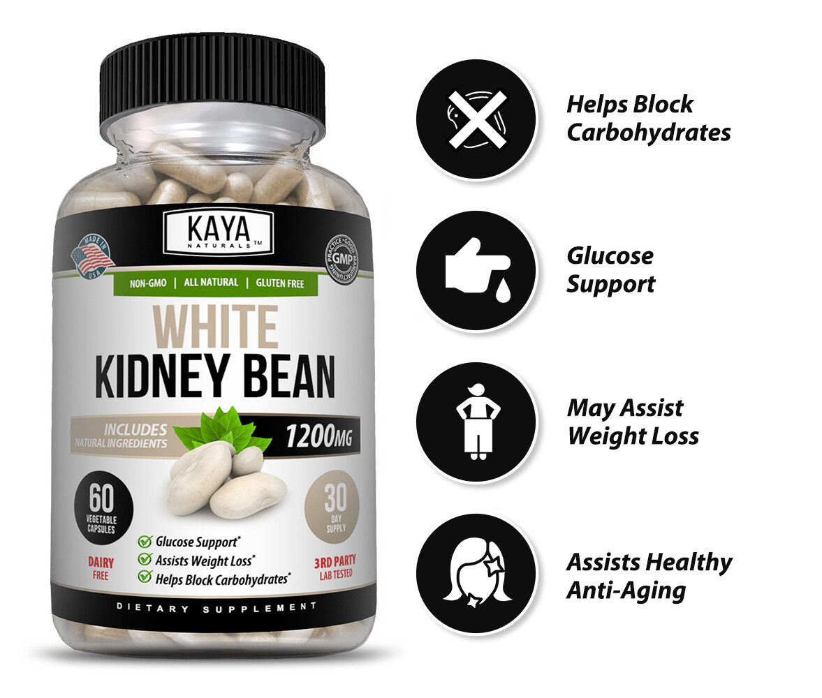 White Kidney Bean Capsule, Fat & Carb Blocker, Appetite Suppressant, Weight Loss