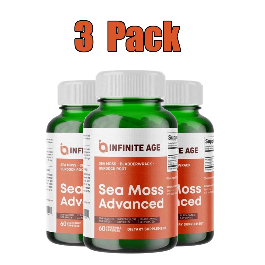 1/2/3 Pack INFINITE AGE Sea Moss Advanced 1250mg Superfood, High-Potency
