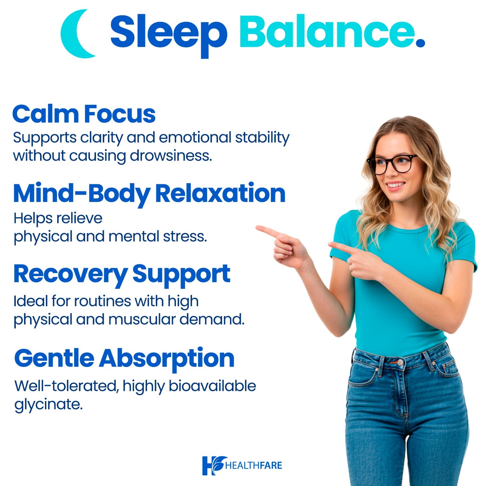 HealthFare Magnesium Glycinate 500mg 240 Capsules for Calm, Stress, Sleep