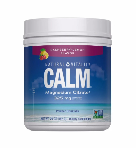 Natural Vitality Calm Magnesium Citrate Powder, Raspberry Lemon, 20 Ounces NEW