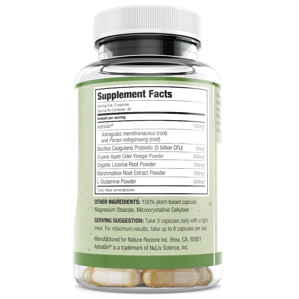 Nature Restore Gut Support Capsules | Marshmallow Root, Licorice, L Glutamine…