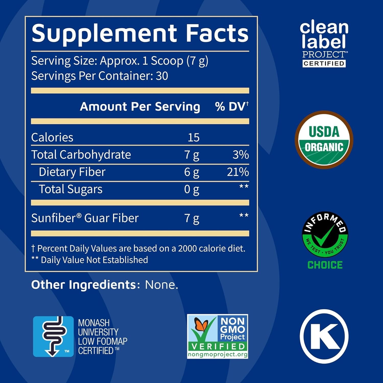 Tomorrow’s Nutrition Sunfiber Prebiotic Fiber Unflavored 30 Servings Low FODMAP