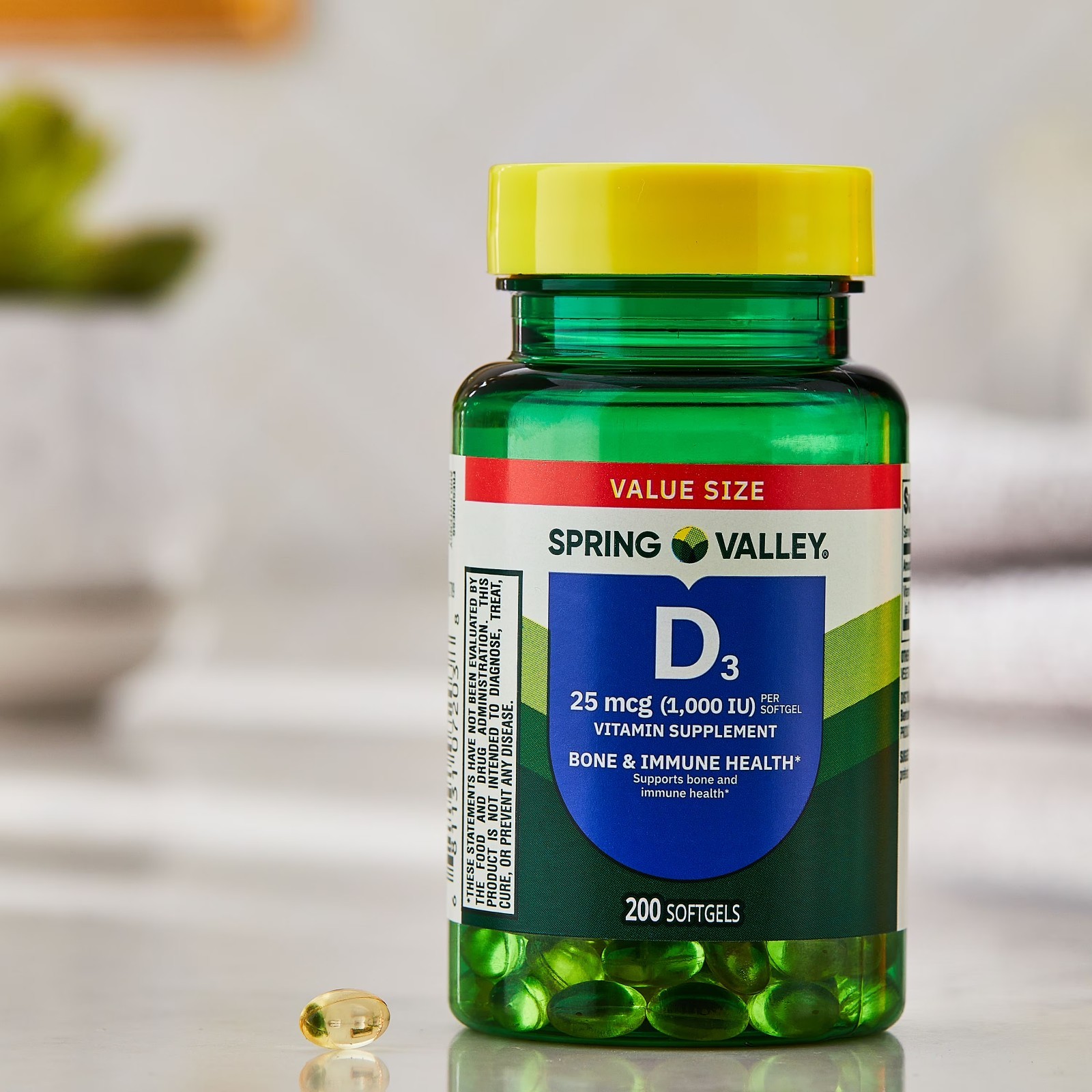 Spring Valley Vitamin D3 1000 IU Softgels, 450 Count
