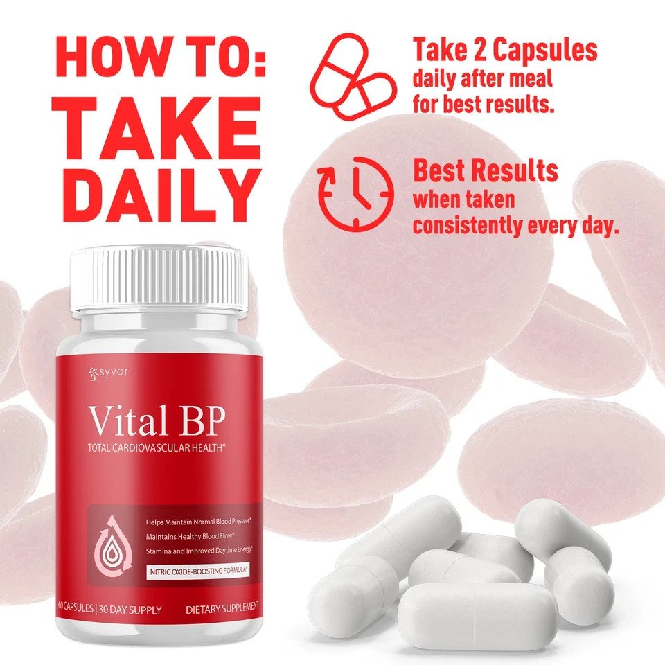 (3 Pack) Vital BP Advanced Blood Support Vitamin Formula VitalBP 180 Capsules