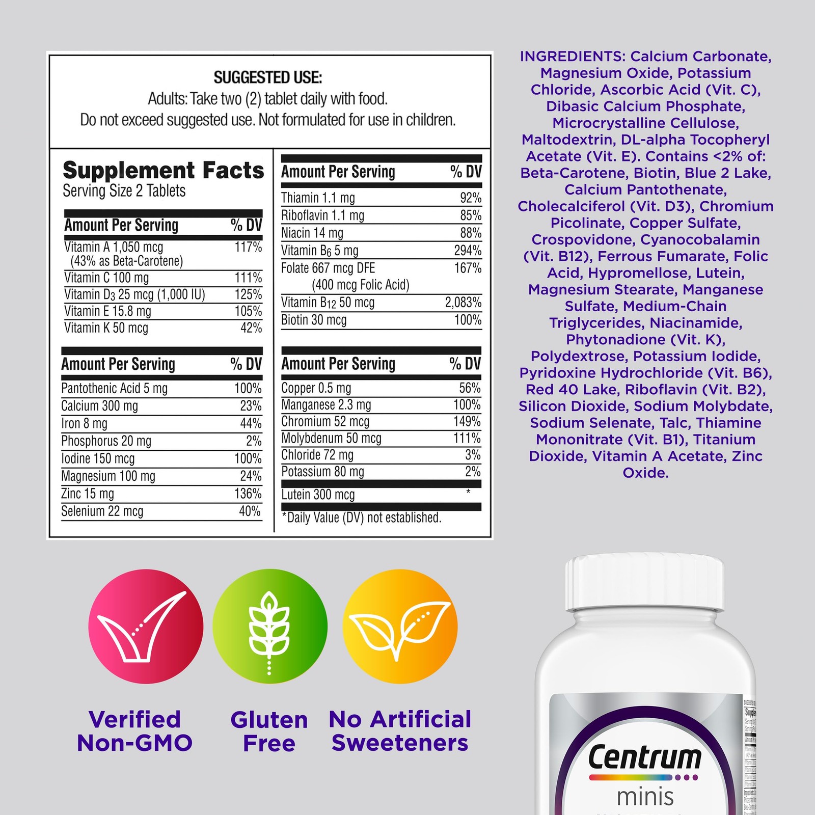 Centrum Minis Silver Women’s Multivitamin for Women 50 280 Count (Pack of 1)