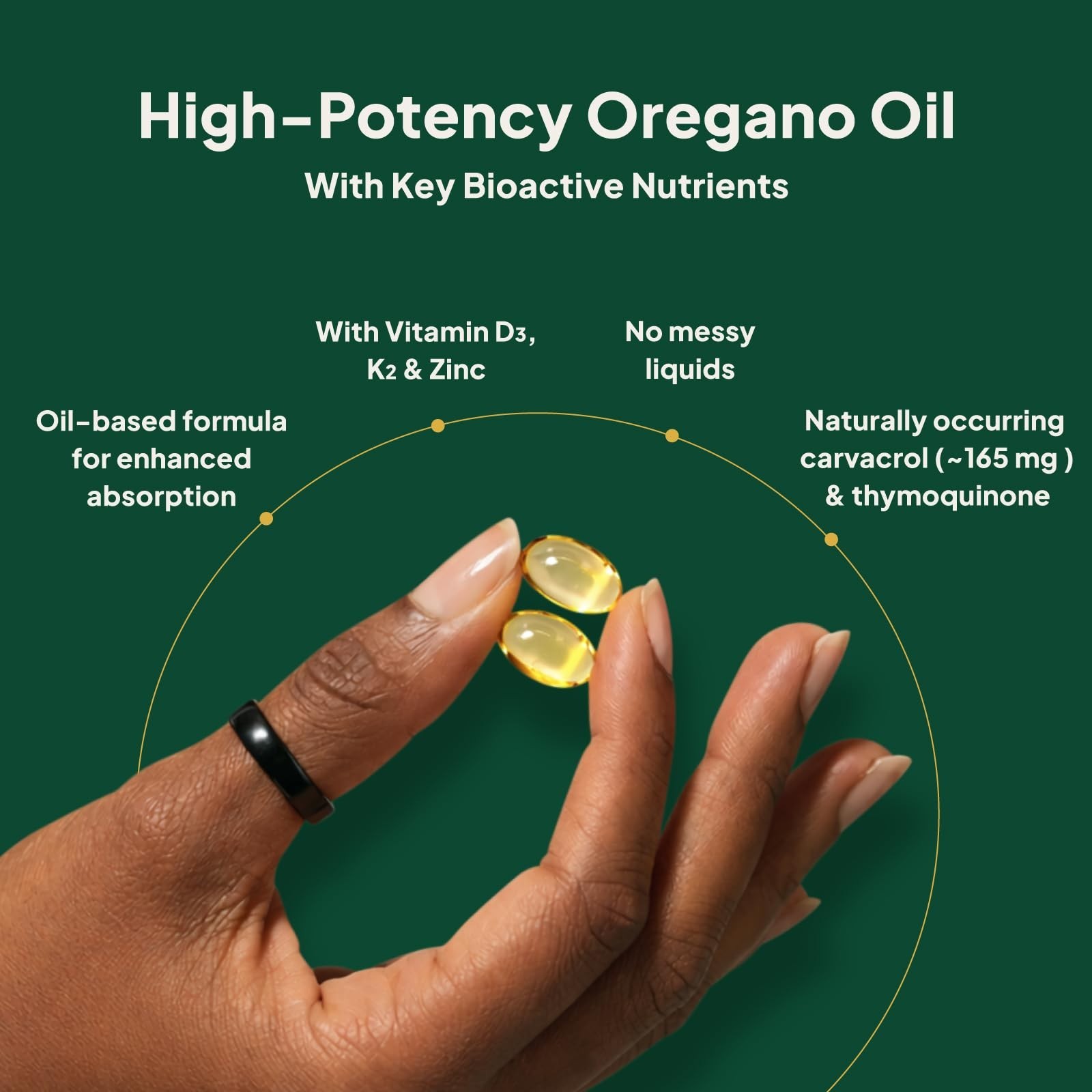 5-in-1 Immune Support Softgels – Oregano & Black Seed Oil, 180 Non-GMO Capsules