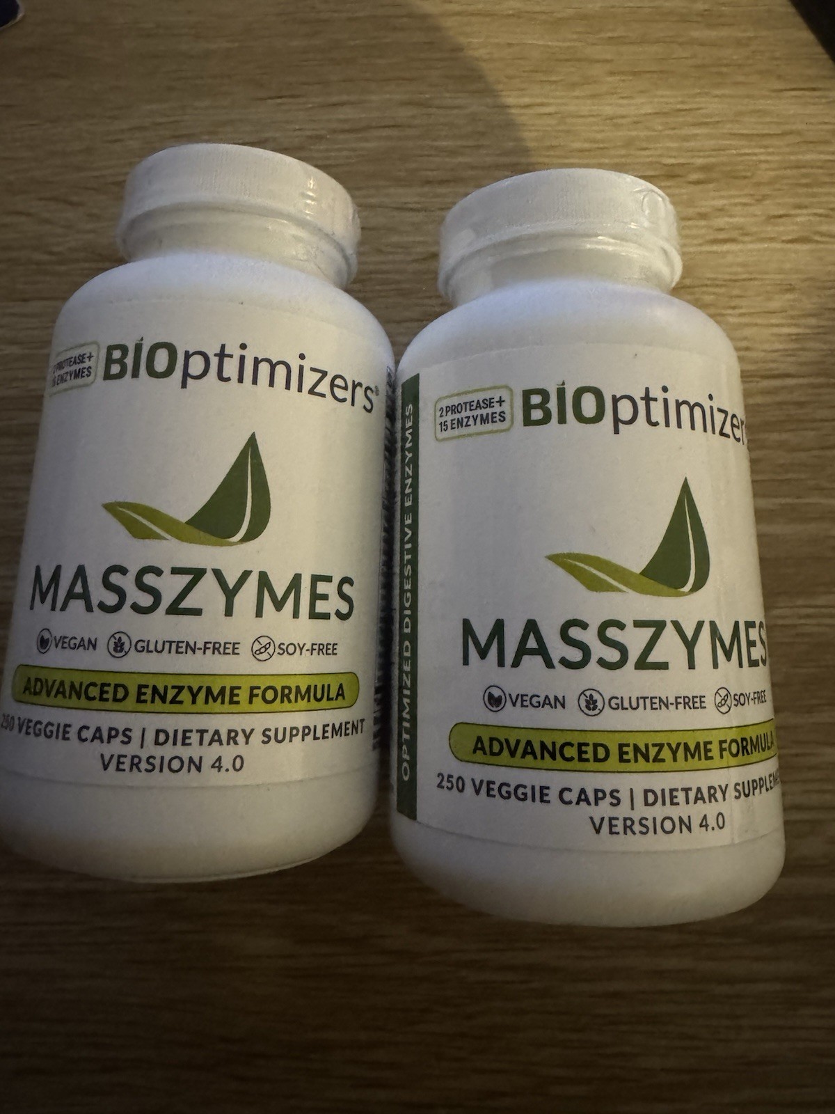 MassZymes 4.0 – Digestive Enzymes by BiOptimizers (250 Veg Caps) Lot Of 2