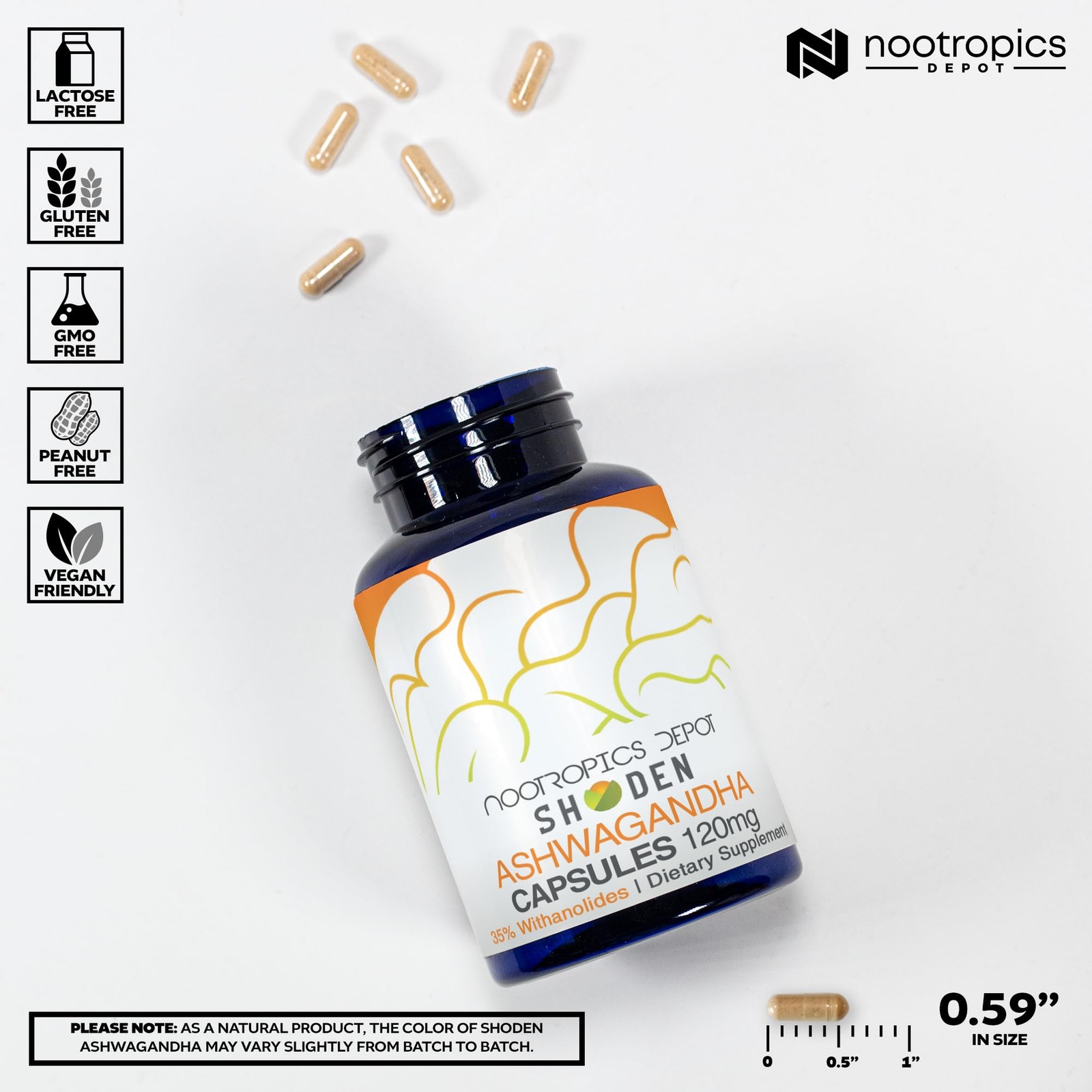 Nootropics Depot Shoden Ashwagandha Extract Capsules | 30 Count (Pack of 1)