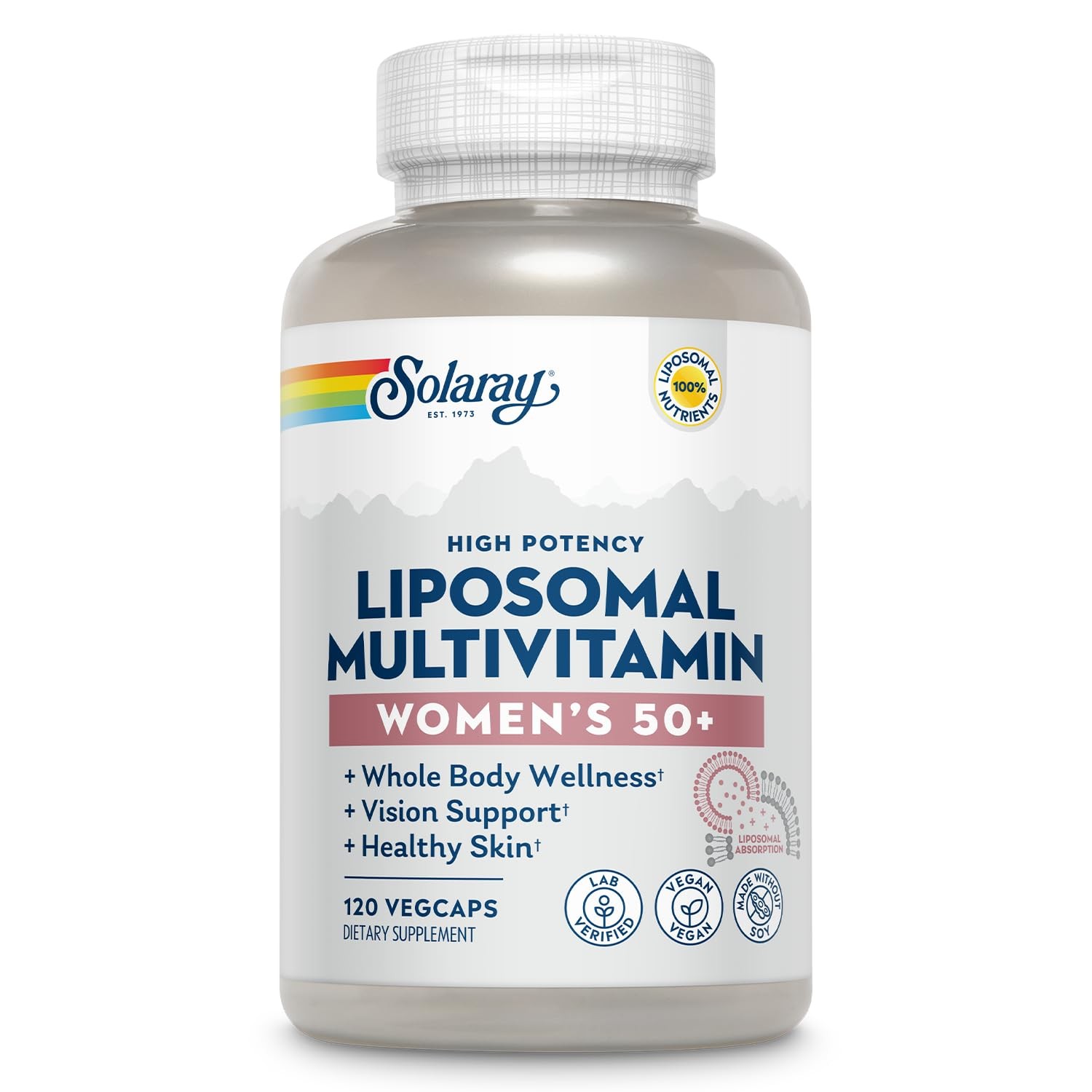 SOLARAY Liposomal Multivitamin for Women 50 120 Count (Pack of 1), No Color