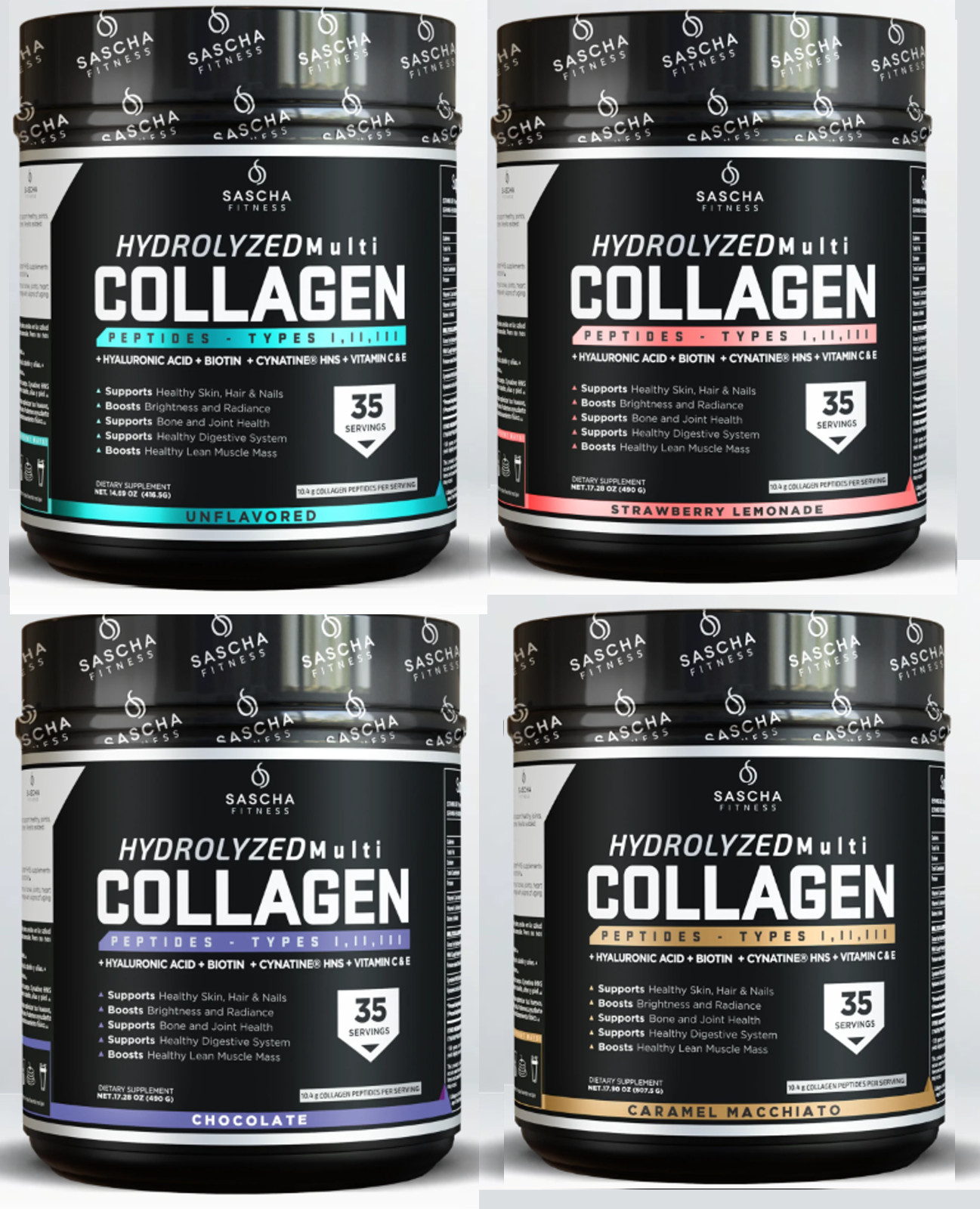 Hydrolyzed Multi Collagen Sascha Fitness. Colageno Sasha Best Seller. Fast Ship