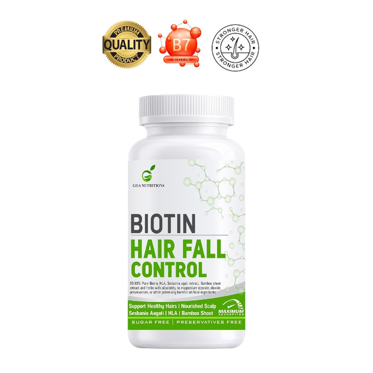 GOA NUTR.ITIONS Biotin 10000mcg Hair Support 60 Tabs