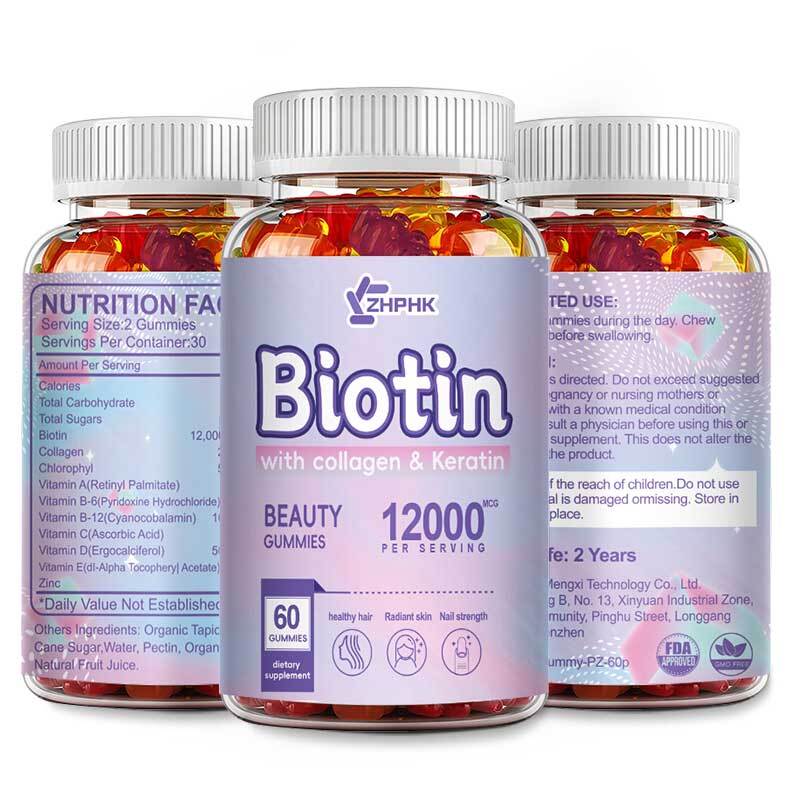 Biotin Gummies 12000 mcg for Healthy Hair, Skin & Nails Gummies with Vitamin