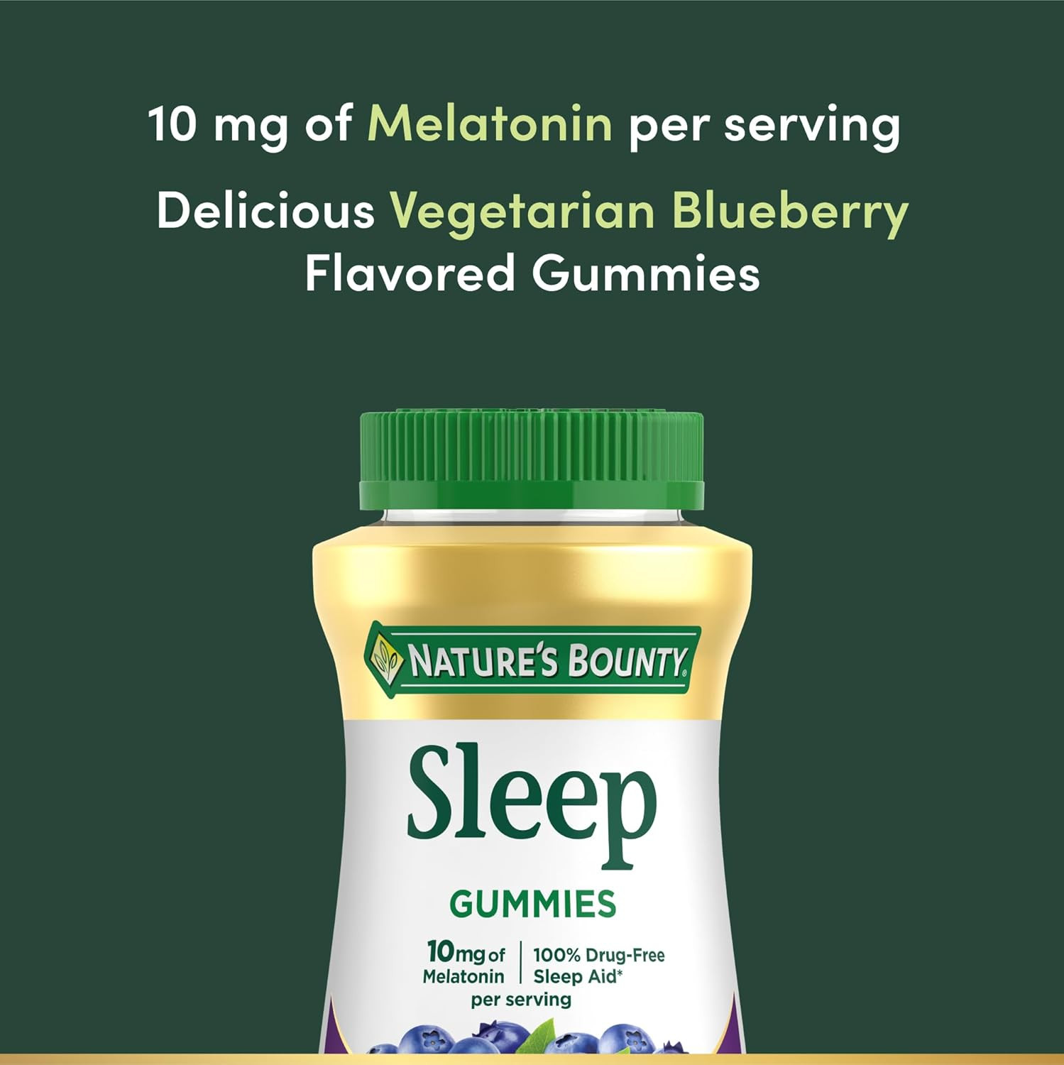 Nature’s Bounty Melatonin Gummies 10mg, Blueberry, 140 Count, Drug-Free Sleep Ai