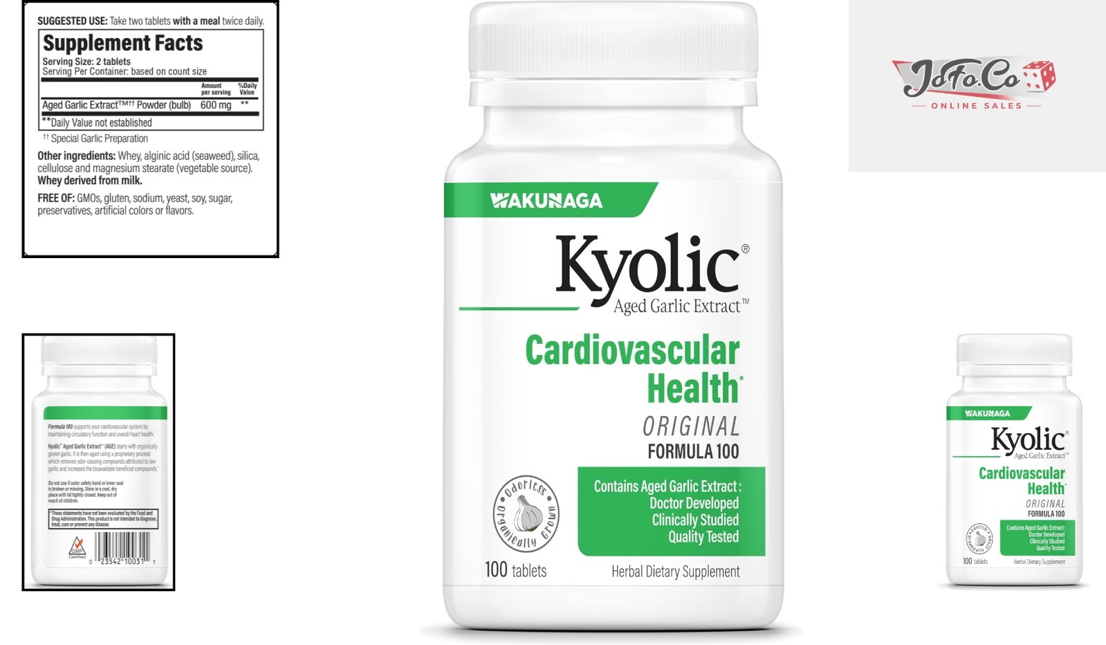Aged Garlic Extract Tablets – 100 Count for Cardiovascular & Whole Body Support