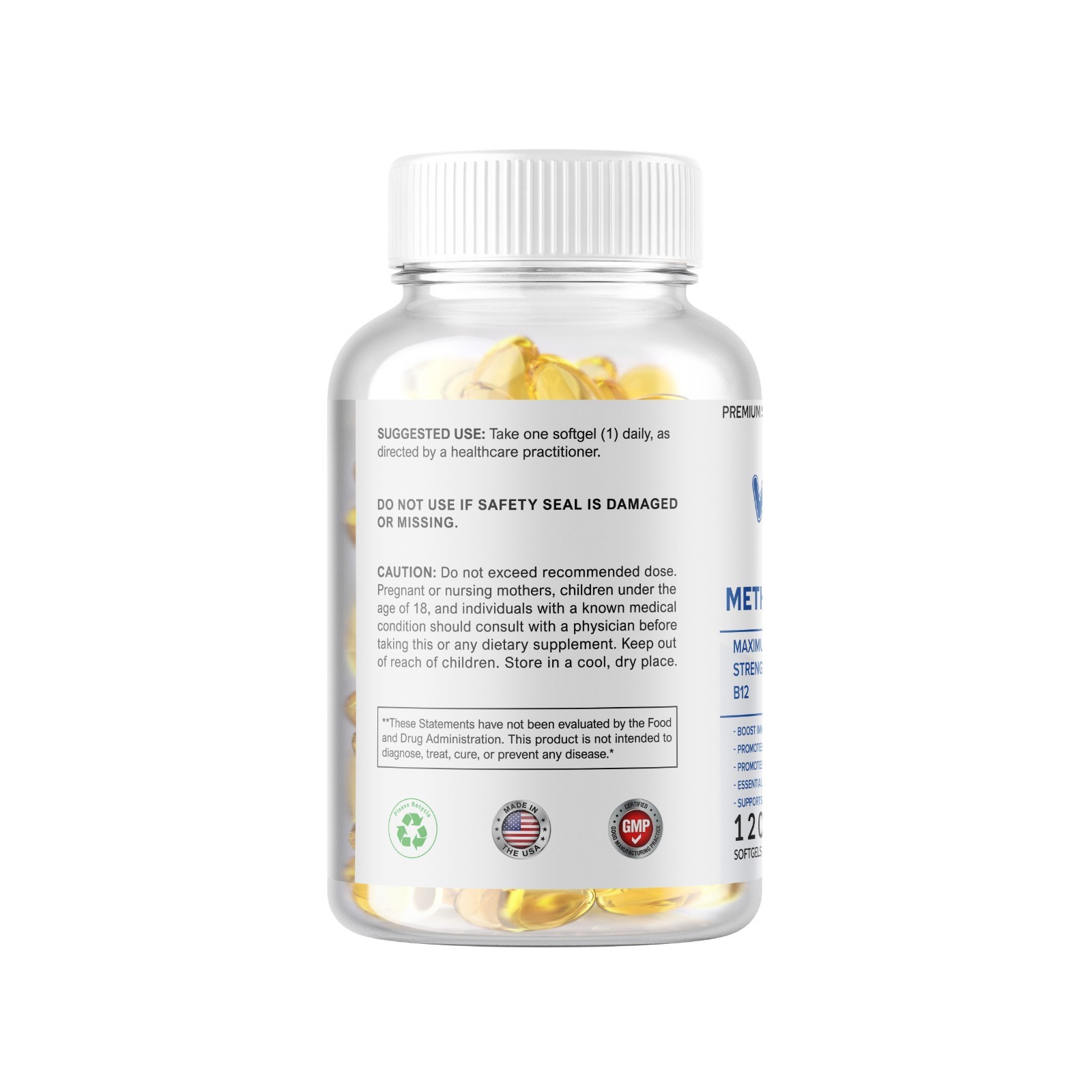 Vitamin B12 Methylcobalamin 5000mcg 120 Softgels High Potency Brain Support USA