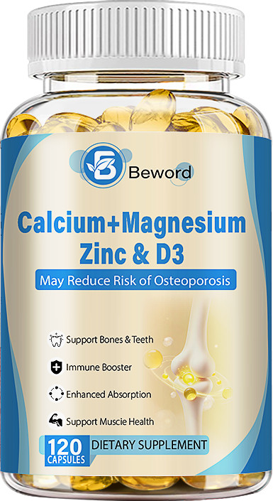 Calcium Magnesium Zinc with Vitamin D3 Capsules Bone Health Muscle Improvement
