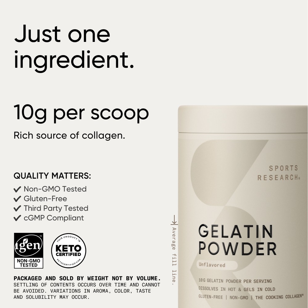 Keto Friendly Gelatin Collagen Cooking Powder – Sourced from Pasture Raised Cows